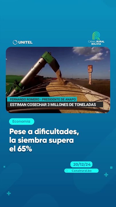 Pese a dificultades, la siembra supera el 65%