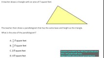 5th grade math practice question on triangle area, question 4