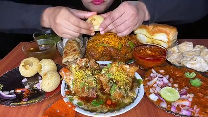 ASMR_STREET FOOD EATING,PANIPURI,CHOWMEIN,MOMO,PAV BHAJI,SAMOSA CHAAT,MANCHURIAN _mukbang_