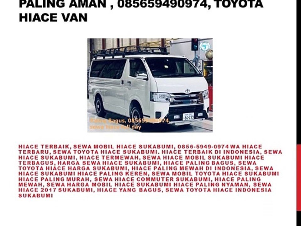 Paling Aman , 085659490974, Toyota Hiace Van