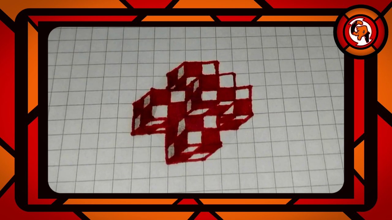 (TUTORIAL #0012) 🎨🖌️🖌️ CÓMO DIBUJAR una CRUZ roja en estilo 3D y ajedrezada.