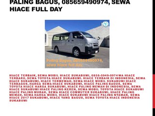 Paling Bagus, 085659490974, sewa hiace full