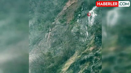 Artvin'de Heyelan Anı Kamerada Görüntülendi