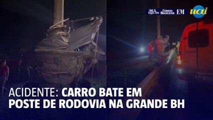 Motorista morre ao bater em poste em rodovia estadual da Grande BH