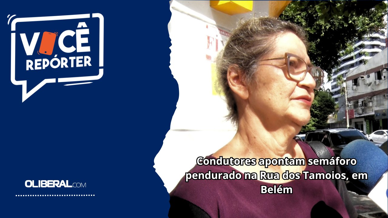 Condutores apontam semáforo pendurado na Rua dos Tamoios, em Belém