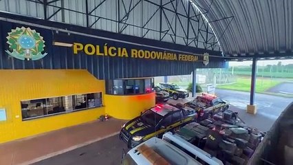 Caminhoneiro é detido com fuzis 5,56 e mais de 8 toneladas de maconha na BR-163