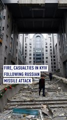 Aftermath of a Russian missile strike in central Kyiv