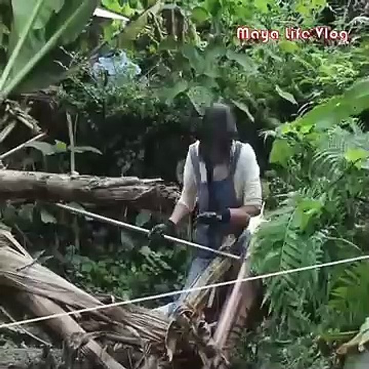 Tow months later I demolished a bamboo house for 6 years and built a house without