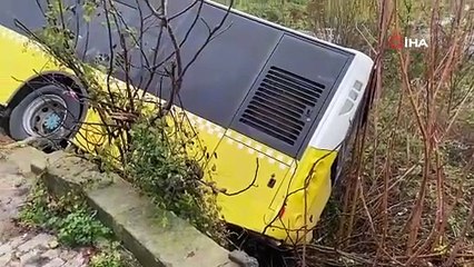 İETT otobüsü evin bahçesine düştü!