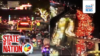 Daloy ng trapiko sa kahabaan ng EDSA, mabigat dahil sa mga nag-uuwian | SONA