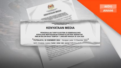 Tiada kenaikan untuk pengguna Semenanjung 1 Jan-30 Jun 2025