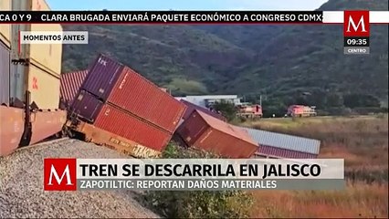 Tren se descarrila en Zapotiltic, Jalisco; provoca cierre de carretera