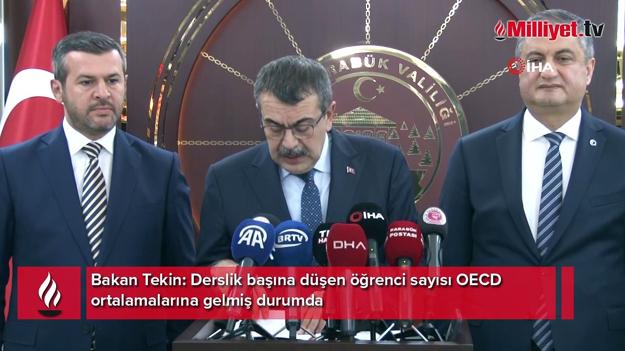 Bakan Tekin: Derslik başına düşen öğrenci sayısı OECD ortalamalarına gelmiş durumda