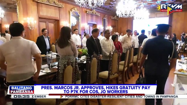 PBBM approves, hikes gratuity pay to P7-K for COS, JO workers
