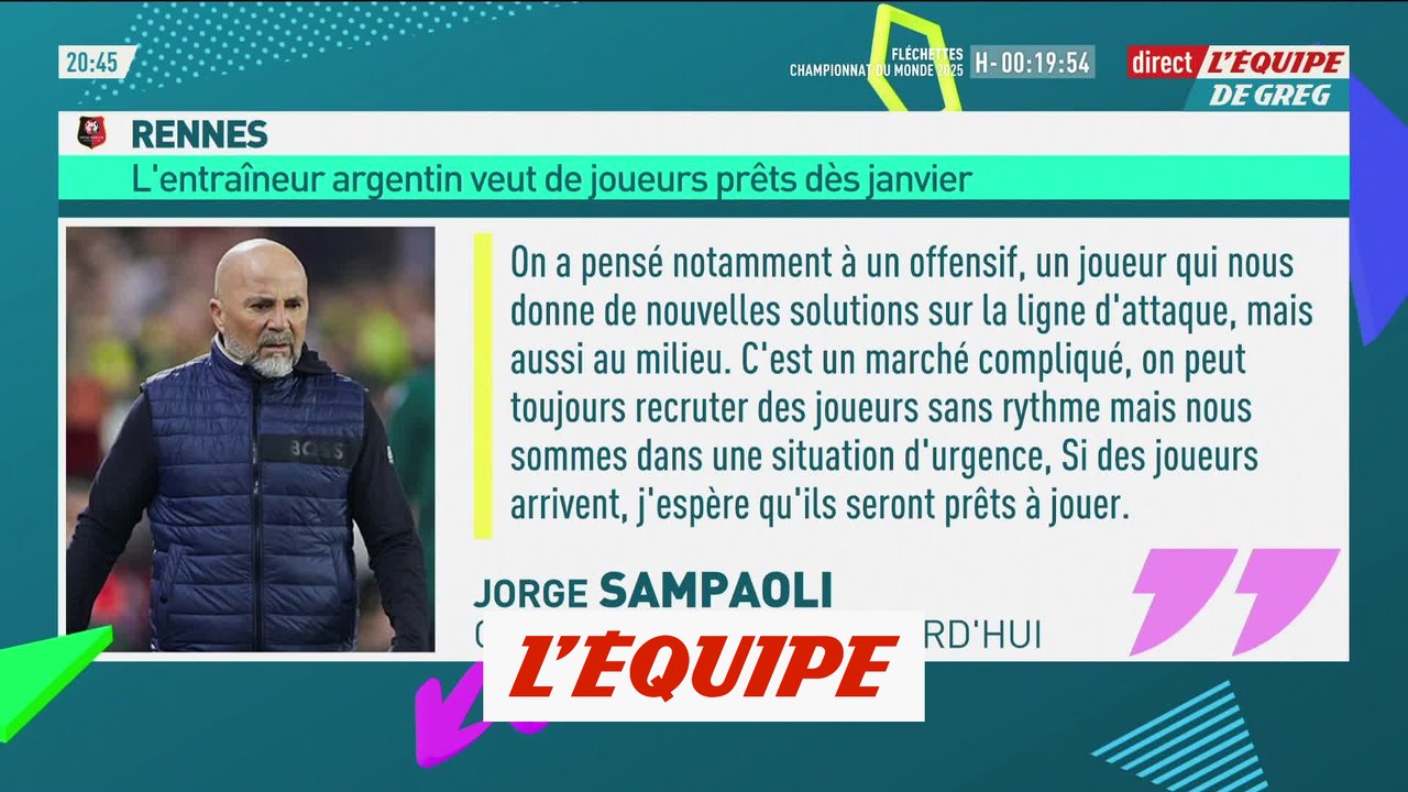 Sampaoli : «Si des joueurs arrivent, j'espère qu'ils seront prêts à jouer» - Foot - L1 - Rennes