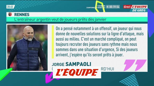 Sampaoli : «Si des joueurs arrivent, j'espère qu'ils seront prêts à jouer» - Foot - L1 - Rennes