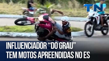 Influenciador "do grau" tem motos apreendidas no ES