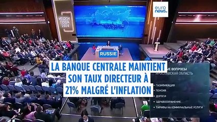 Russie : malgré l'inflation, la banque centrale maintient son taux directeur à 21 %