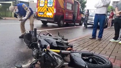 Motociclista se envolve em acidente de trânsito no Centro