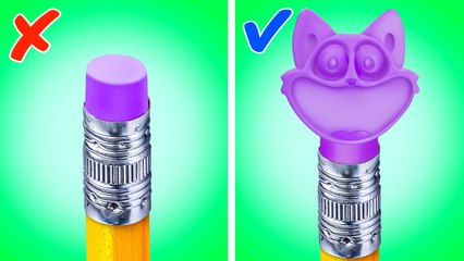 WOW! DIY CatMap Eraser 😻 *Best School Crafts* Bad VS Good Teacher