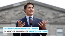 Trudeau cambia gabinete de Canadá en medio de amenazas de aranceles de Trump