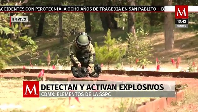 Sedena realiza prácticas para detectar y neutralizar explosivos en el Campo Militar 1 de CdMx