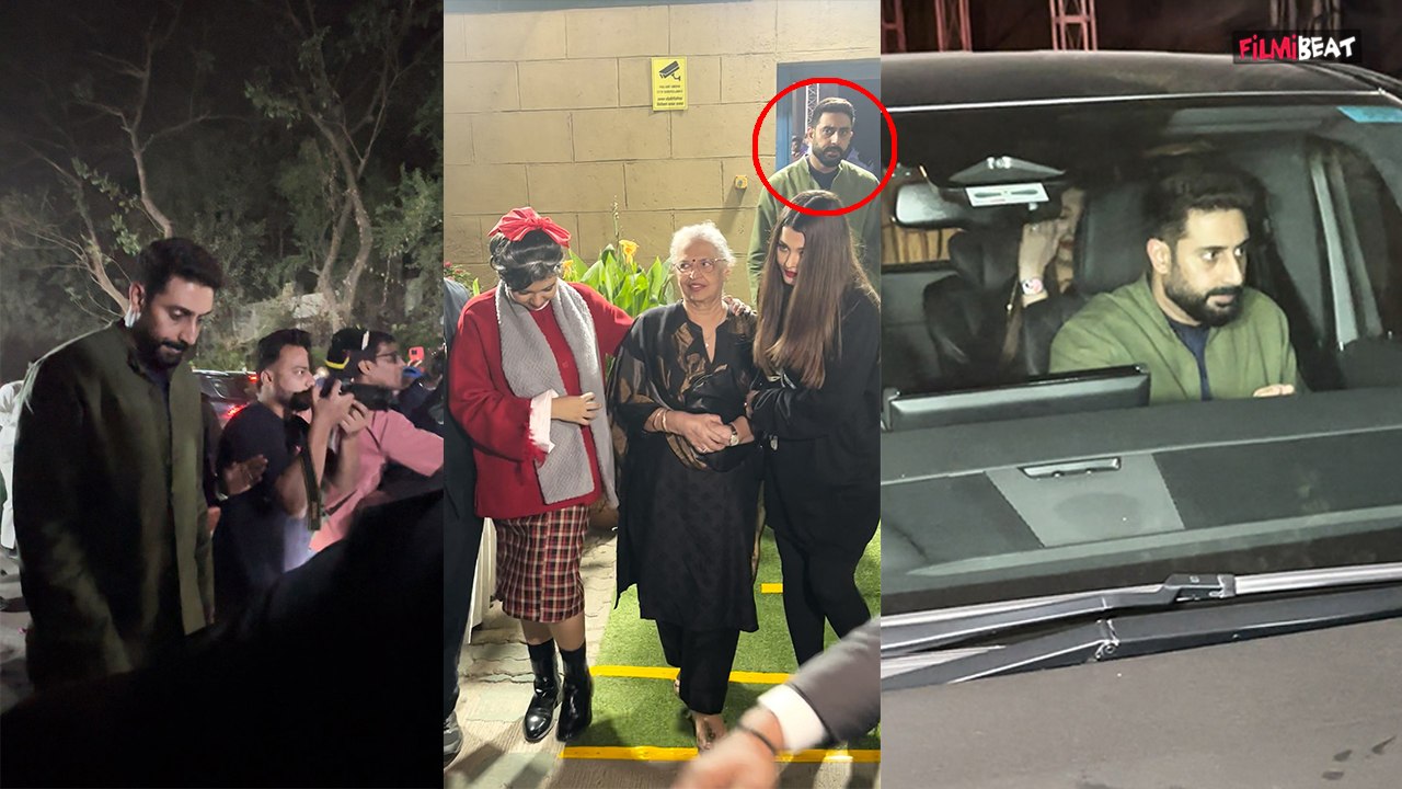 Abhishek Bachchan अपनी सासु मां और Aishwarya Rai के साथ पहुंचे बेटी के School, Video Viral