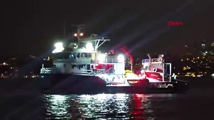 Beykoz'da balıkçı ağlarına takılan kargo gemisi kurtarıldı
