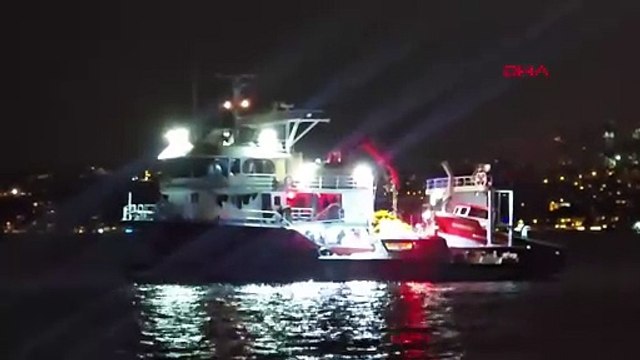 Beykoz'da balıkçı ağlarına takılan kargo gemisi kurtarıldı