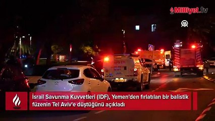 Yemen’den fırlatılan füze, Tel Aviv'de yerleşim bölgesine düştü