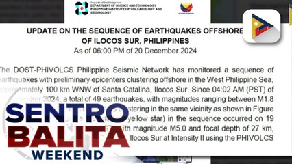 Halos 50 offshore quakes, naitala sa Ilocos Sur sa nakalipas na anim na araw