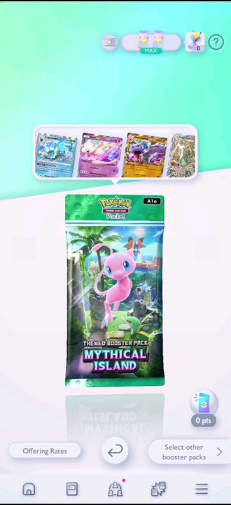 I open the new Mythical Island booster packs on Pokémon Pocket! (part 1)