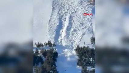 Palandöken Dağı'ndaki çığ anı kamerada
