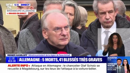 Magdebourg: "Cinq personnes sont décédées et près de 200 autres sont blessées", assure Reiner Haseloff (ministre-président de la région Saxe-Anhalt)
