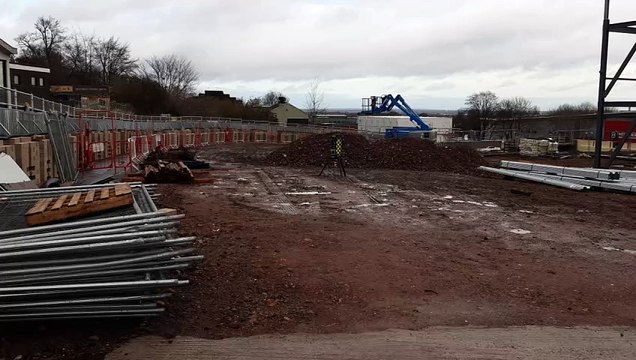 Steel structure erected for the £26 million Dudley Health Innovation College on the site of the former Dudley Hippodrome