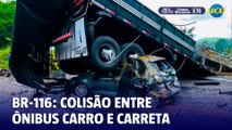 Grave acidente na BR-116 deixa mortos e feridos em ônibus com 45 passageiros