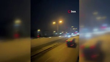 Başkent Ankara’da kaza yapan araç yandı