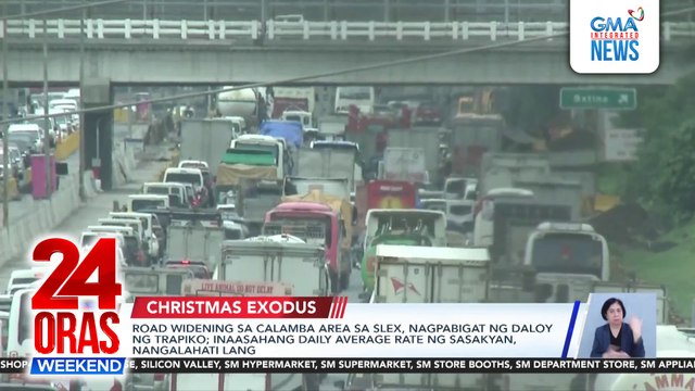 Road widening sa Calamba area sa SLEX, nagpabigat ng daloy ng trapiko; inaasahang daily average rate ng sasakyan, nangalahati lang | 24 Oras Weekend
