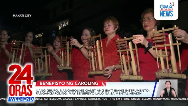 Ilang grupo, nangaroling gamit ang iba't ibang instrumento; pangangaroling, may benepisyo lalo na sa mental health | 24 Oras Weekend