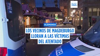 Flores y velas en Magdeburgo tras el atentado en el mercado navideño