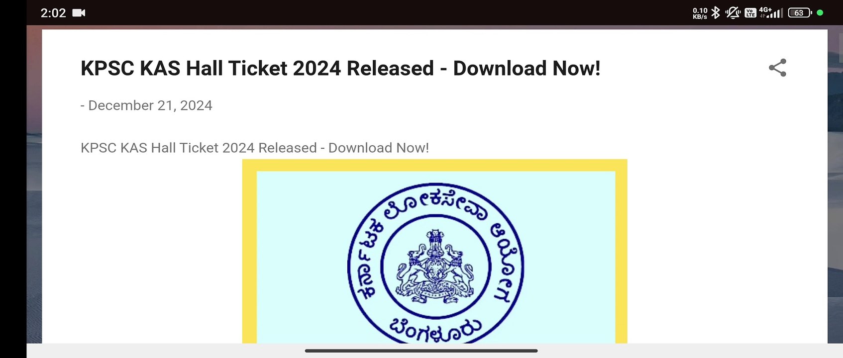 KPSC KAS Hall Ticket 2024 Released – Download Now for Prelims Exam on 29th December!