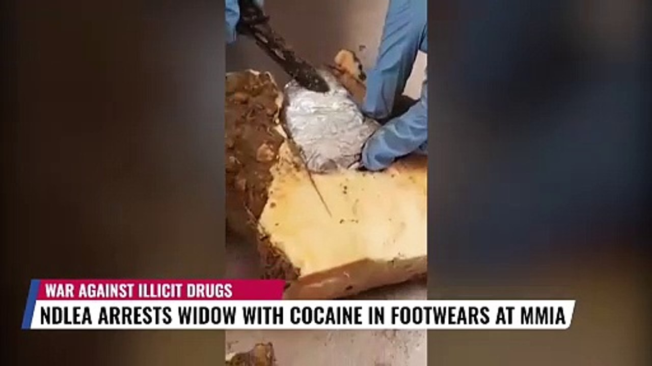 NDLEA_Arrests_Widow_with_#ocaine_Hidden_in_Footwear_at_Lagos_Airport(720p)