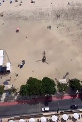 O que explica pouso de helicóptero da PM na areia da praia em Balneário Camboriú