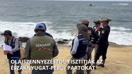 Elkezdték megtisztítani olajszennyezésektől a Peru északnyugati részén fekvő Lobitos strandjait