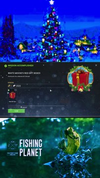 Collecting 10 Red Gift Boxes for Santa's Bags of Gifts Event at White Moose Lake | Fishing Planet