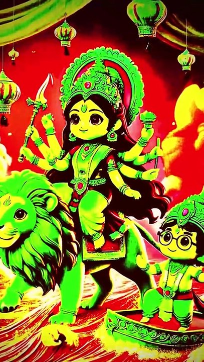 "माँ दुर्गा सिंह पर सवार और गणेश जी का नृत्य - 3D एनीमेशन" #trending #viral #viraldailymotion
