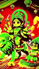"माँ दुर्गा सिंह पर सवार और गणेश जी का नृत्य - 3D एनीमेशन" #trending #viral #viraldailymotion