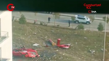 Helikopter hastaneye çarpıp düştü