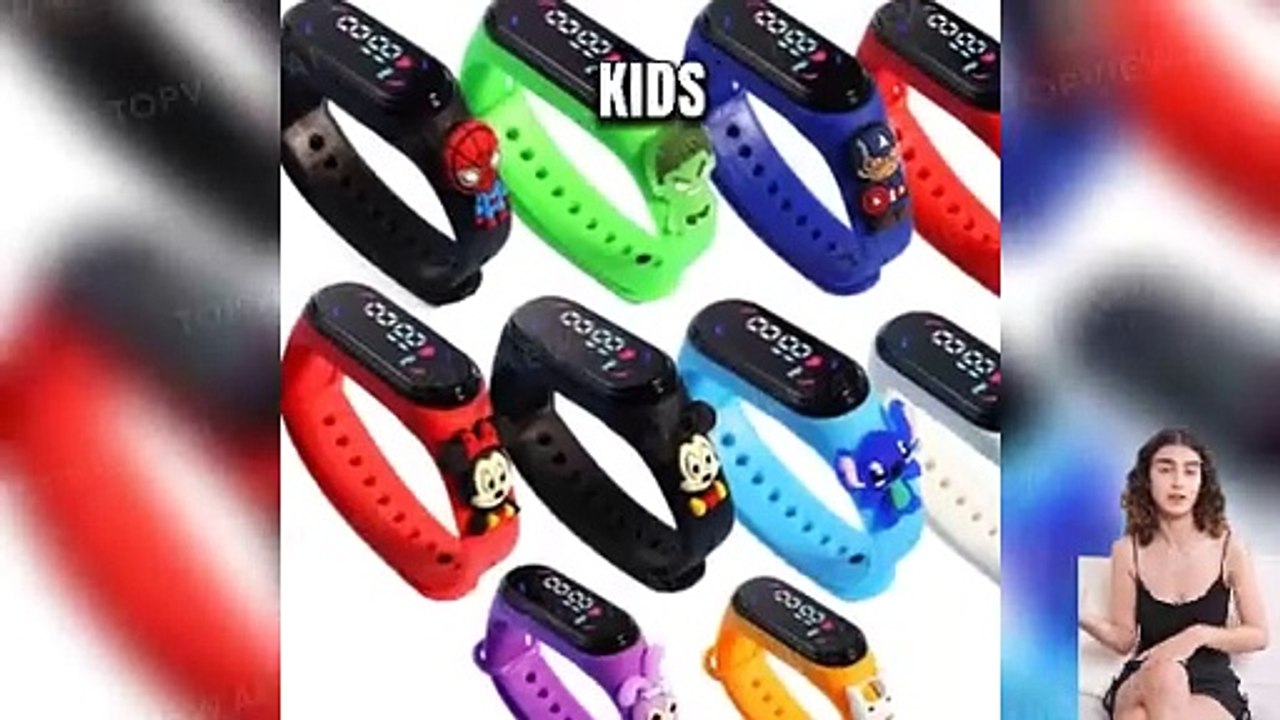 Fashion Mickey Children Watches For Girls Electronic Bracelet Sports Touch LED Spiderman Doll Kids