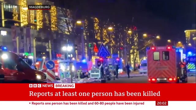 At least one dead after car drives into crowd at German Christmas market, reports say   BBC News